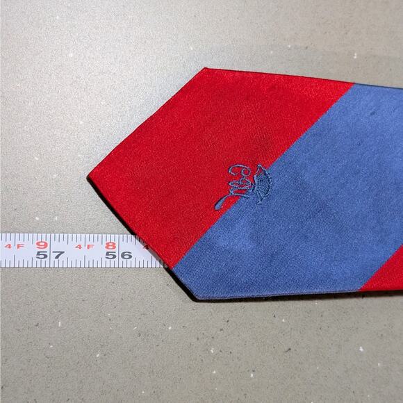 Vintage Countess Mara Tie Slubbed Silk Diagonal Stripe Shantung MCM Made in USA - Picture 8 of 8